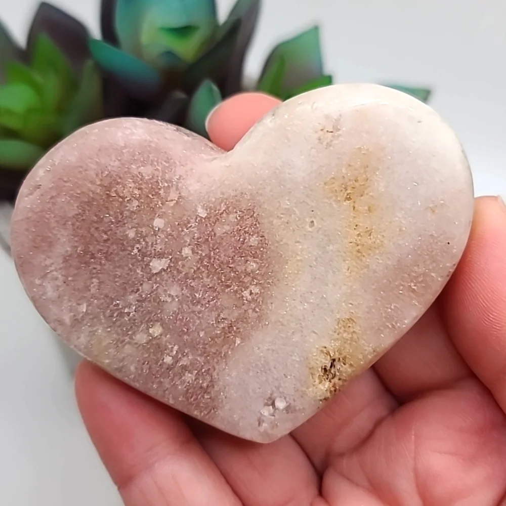 CLEARANCE Pink Amethyst Crystal Heart A
